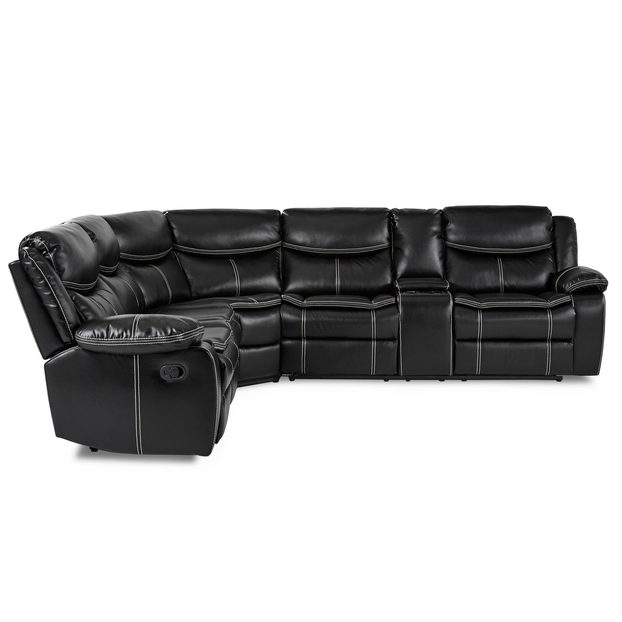 Bastrop Black 3-Piece Sectional with Right Console from Homelegance - Luna Furniture