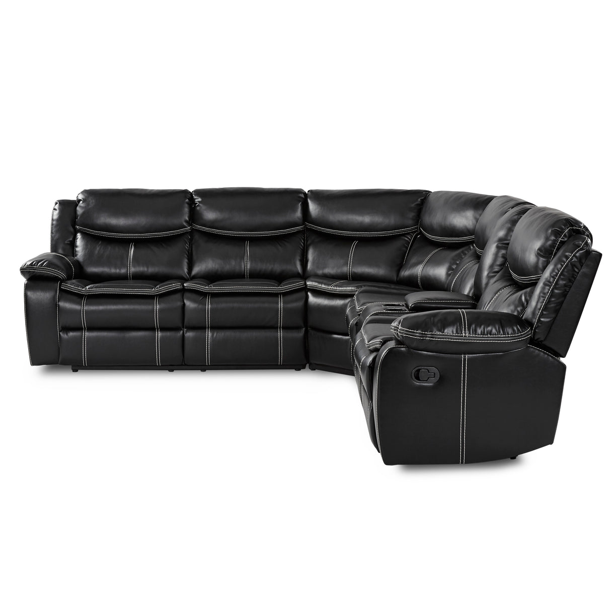 Bastrop Black 3-Piece Sectional with Right Console from Homelegance - Luna Furniture