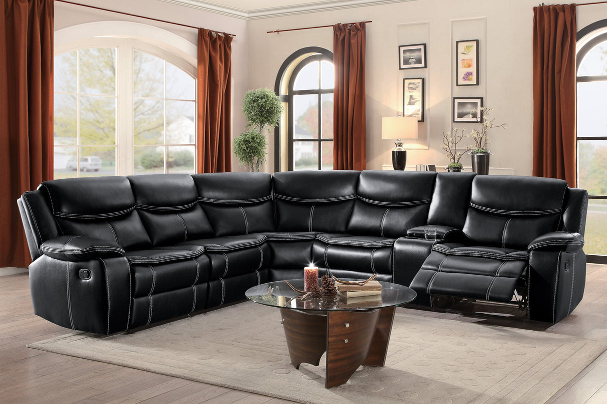 Bastrop Black Reclining Sectional from Homelegance - Luna Furniture