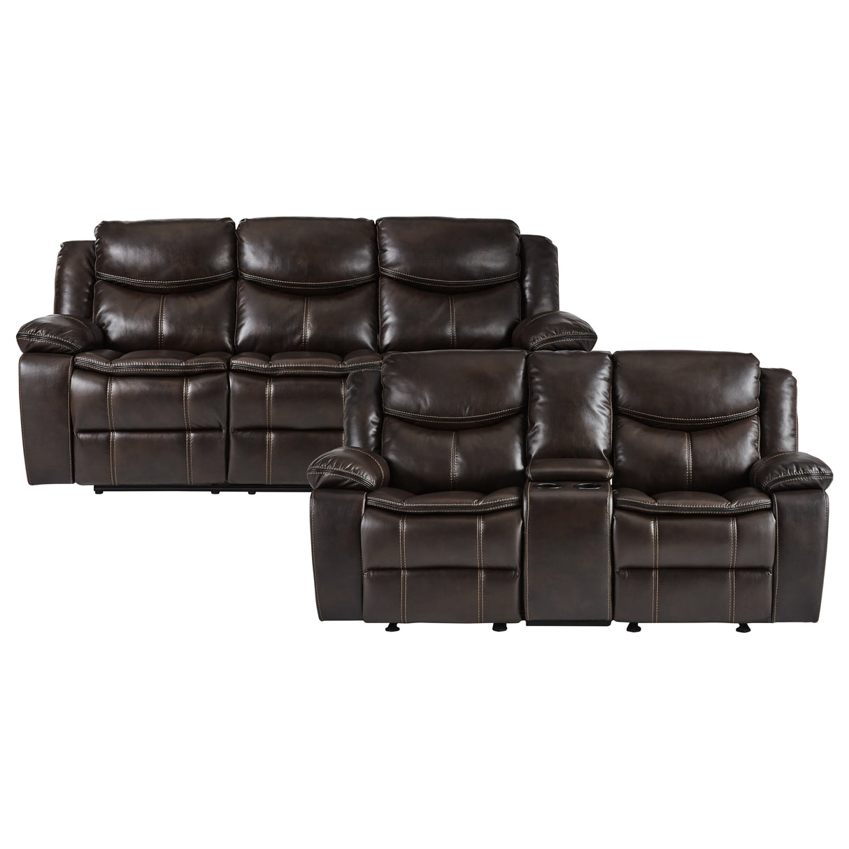 Bastrop Brown Reclining Sofa and Loveseat from Homelegance - Luna Furniture