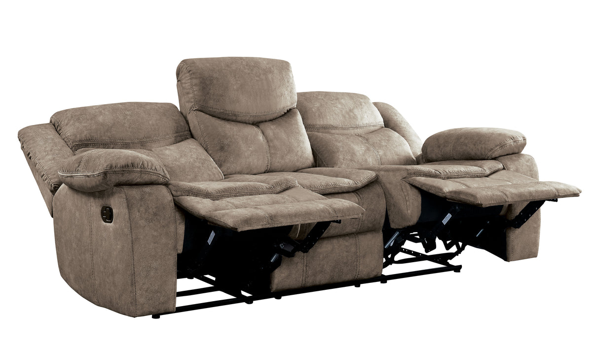 Bastrop Brown Microfiber Reclining Sofa and Loveseat from Homelegance - Luna Furniture