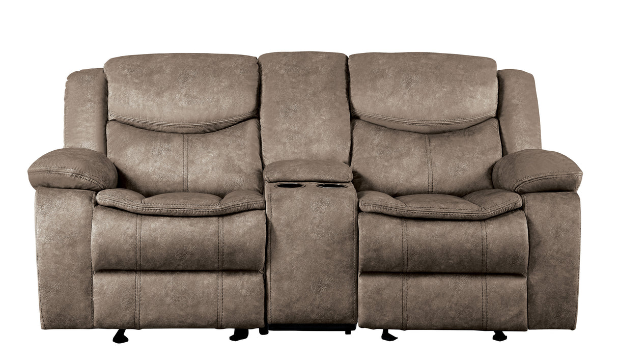 Bastrop Brown Microfiber Reclining Sofa and Loveseat from Homelegance - Luna Furniture