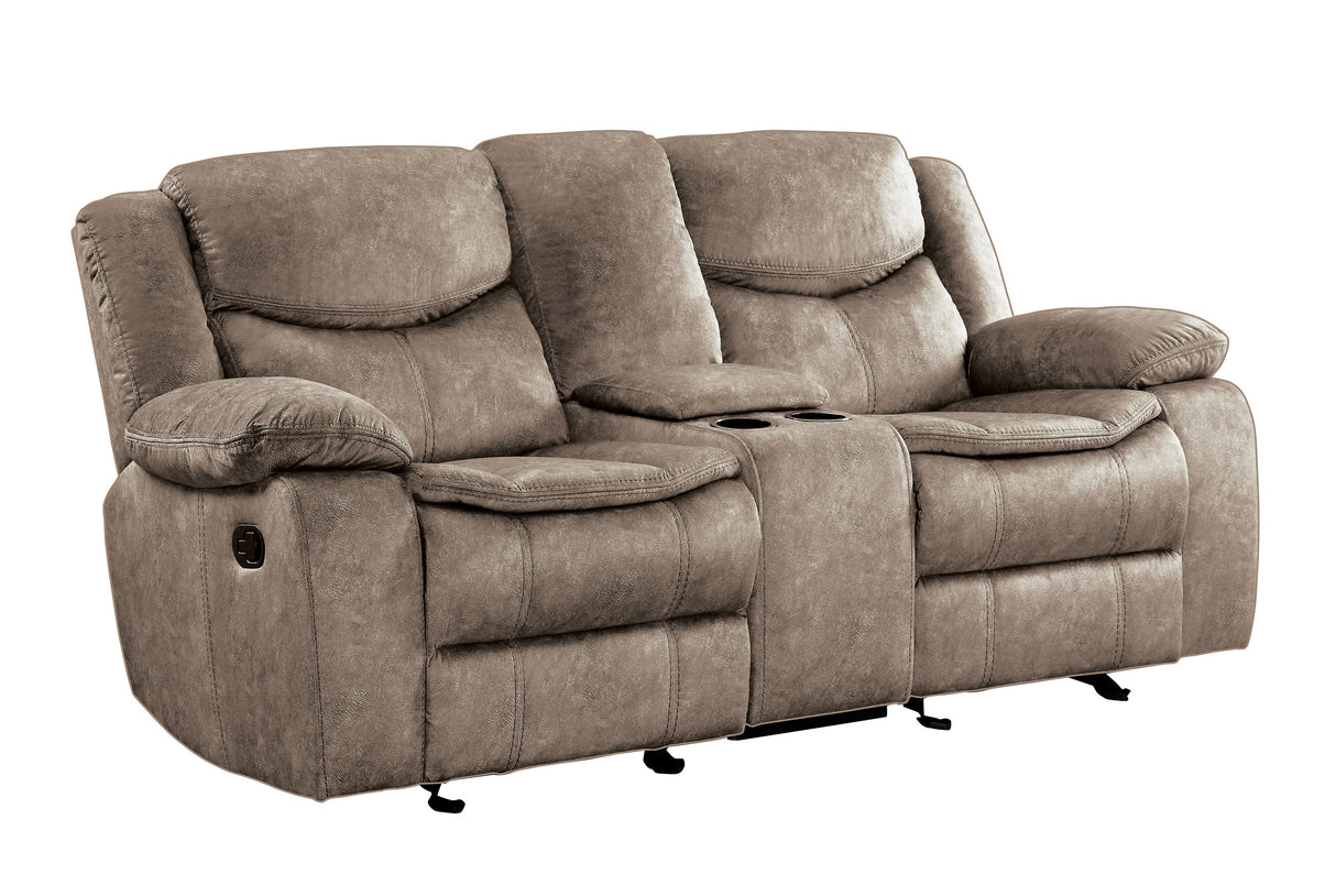 Bastrop Brown Microfiber Reclining Sofa and Loveseat from Homelegance - Luna Furniture