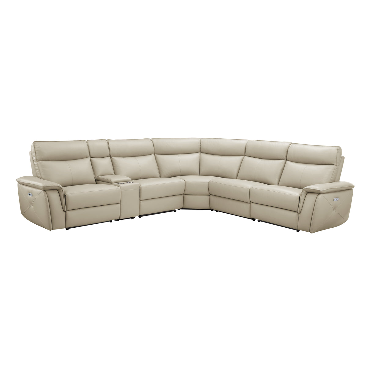 Maroni Taupe Leather 6-Piece Modular Power Reclining Sectional from Homelegance - Luna Furniture