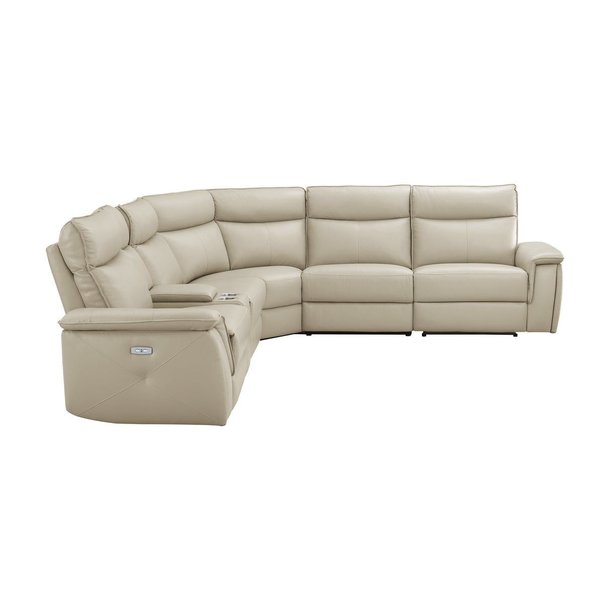 Maroni Taupe Leather 6-Piece Modular Power Reclining Sectional from Homelegance - Luna Furniture