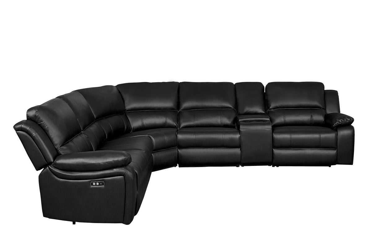 Falun Dark Brown 6-Piece Modular Power Reclining Sectional from Homelegance - Luna Furniture