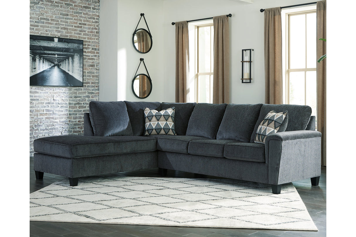 Abinger Smoke 2-Piece LAF Chaise Sleeper Sectional from Ashley - Luna Furniture