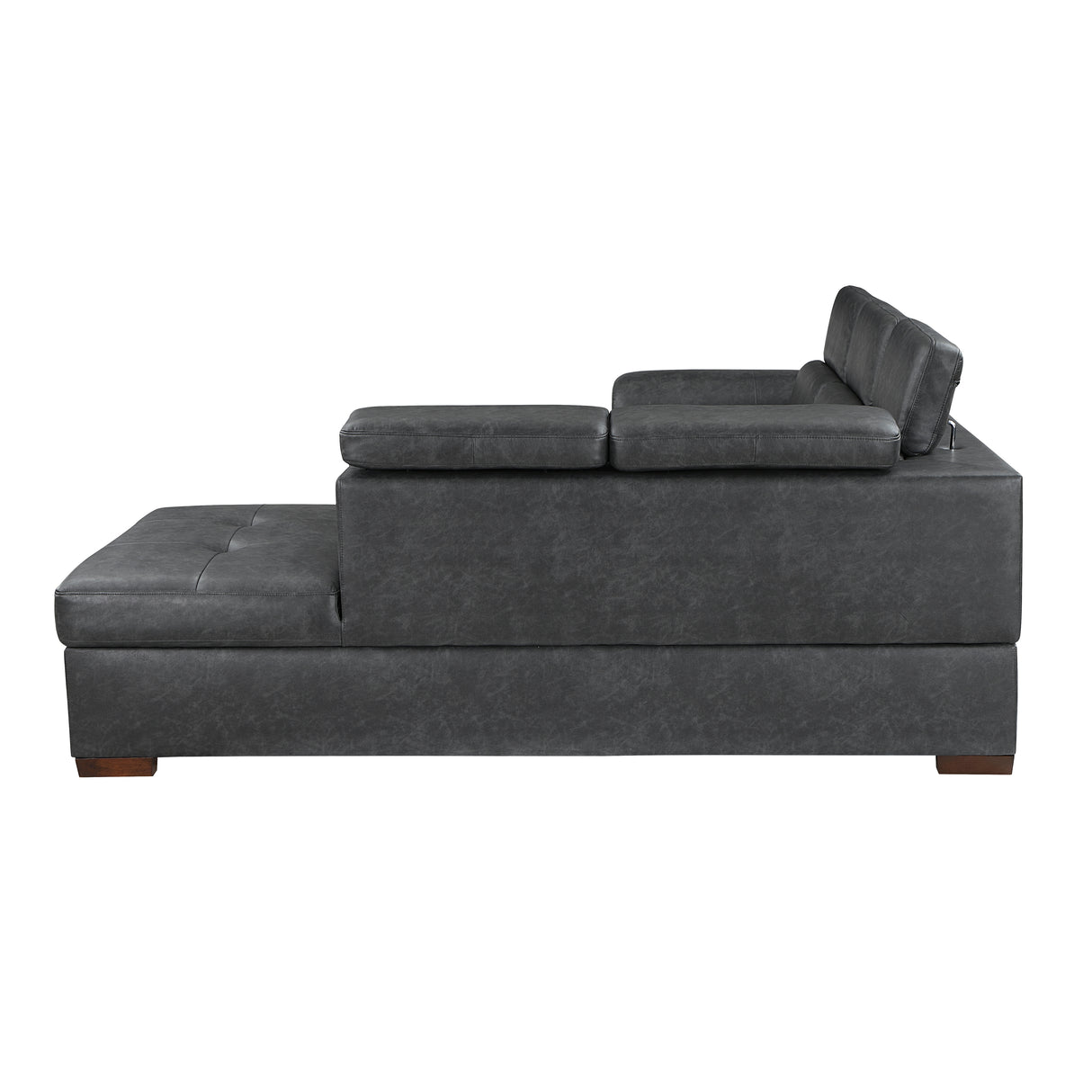 Barre Gray Faux Leather 2-Piece Storage Sleeper Sectional from Homelegance - Luna Furniture