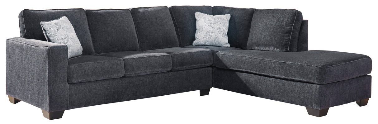 Altari Slate 2-Piece RAF Chaise Sleeper Sectional from Ashley - Luna Furniture