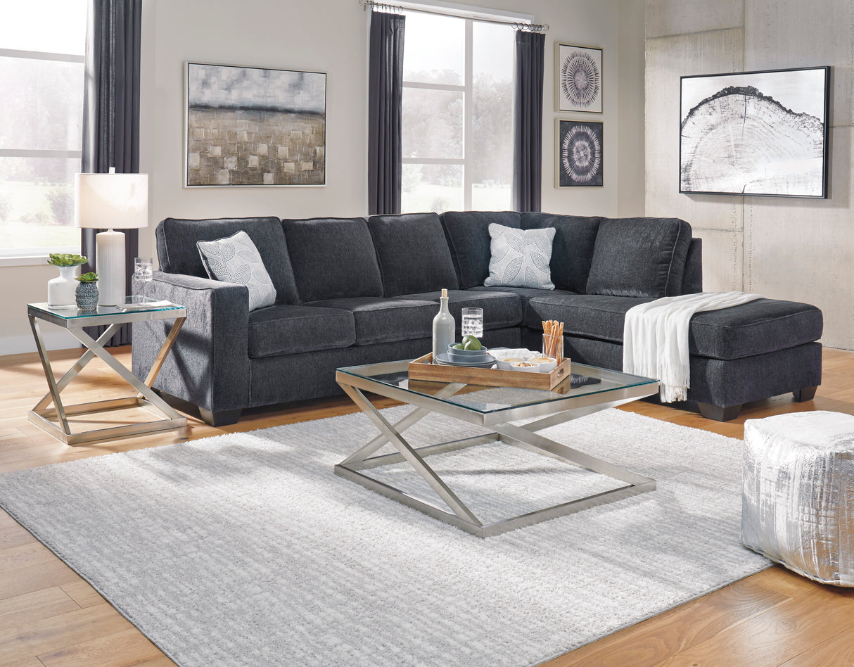 Altari Slate 2-Piece RAF Chaise Sleeper Sectional from Ashley - Luna Furniture