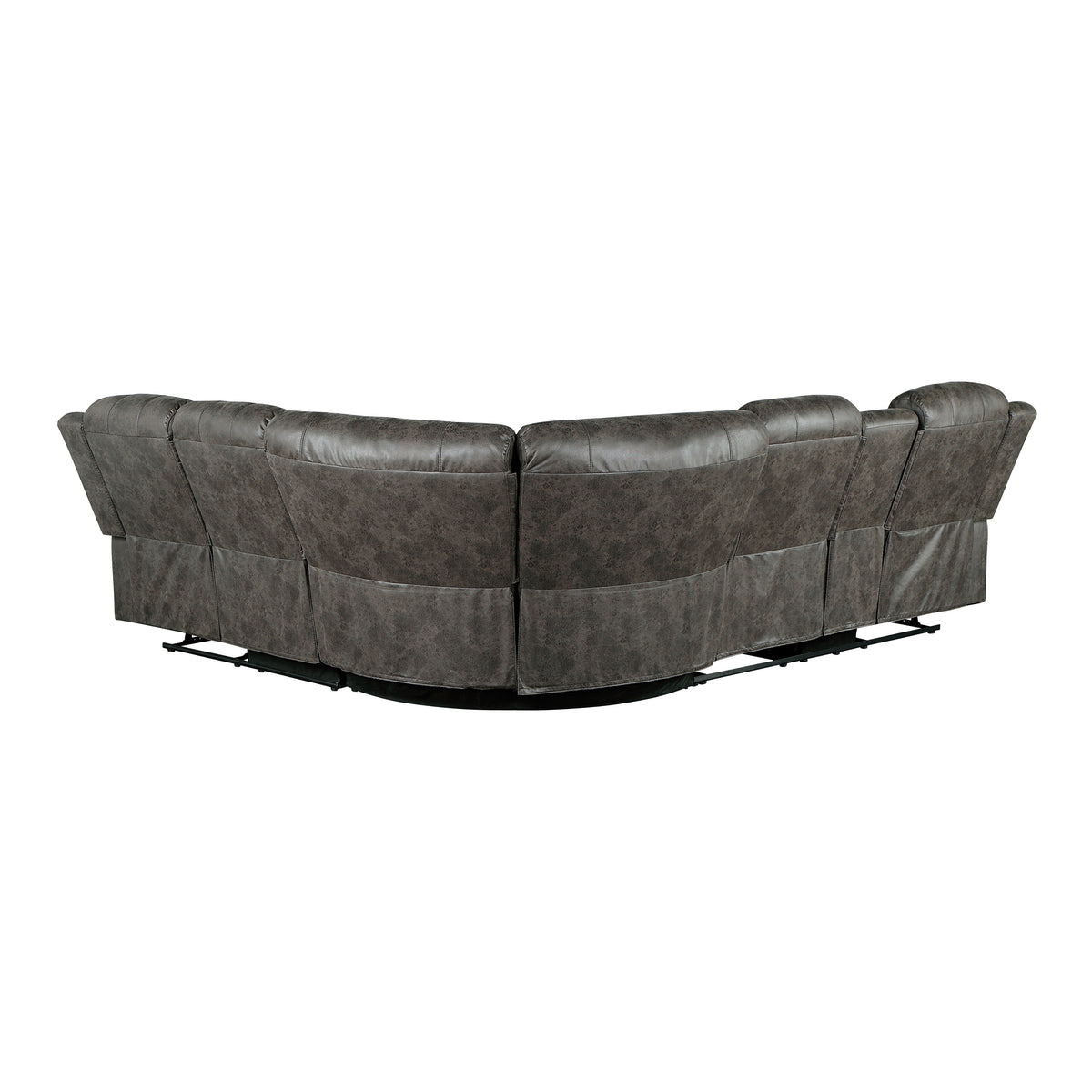 Centeroak Brownish Gray 3-Piece Reclining Sectional with Left Console from Homelegance - Luna Furniture
