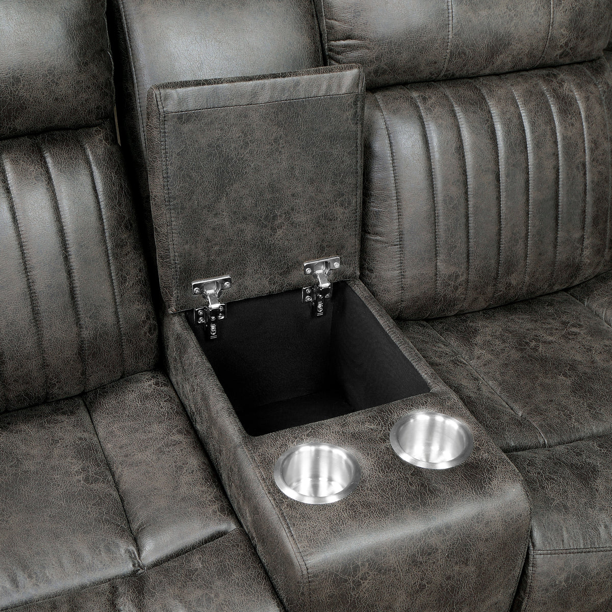 Centeroak Brownish Gray 3-Piece Reclining Sectional with Left Console from Homelegance - Luna Furniture