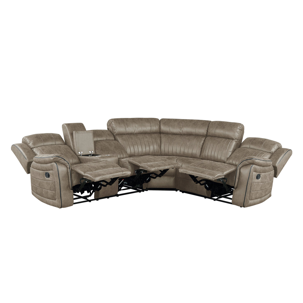Centeroak Sandy Brown LAF Reclining Sectional from Homelegance - Luna Furniture