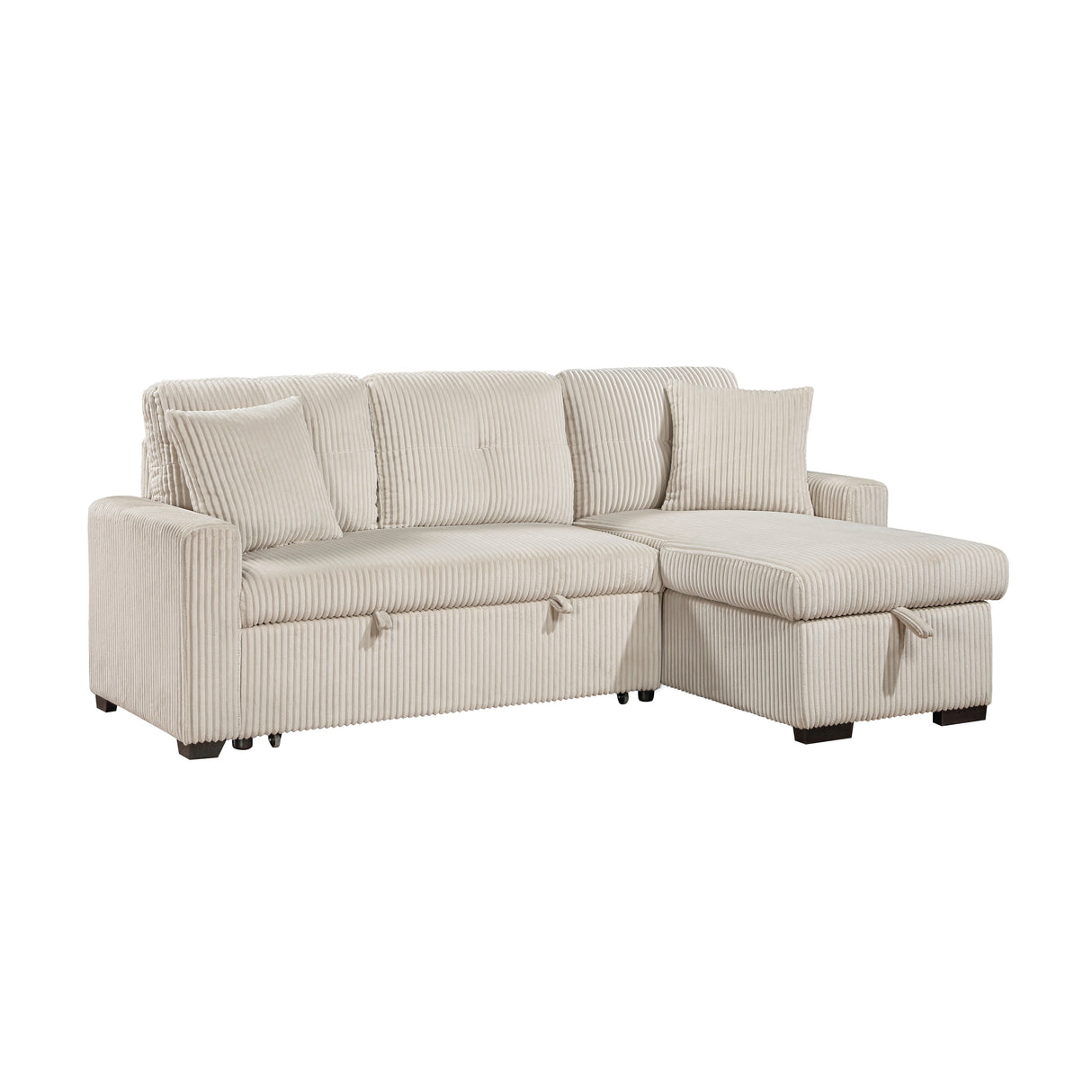 Rhett Beige 3-Piece Reversible Sectional with Pull-out Bed and Hidden Storage from Homelegance - Luna Furniture