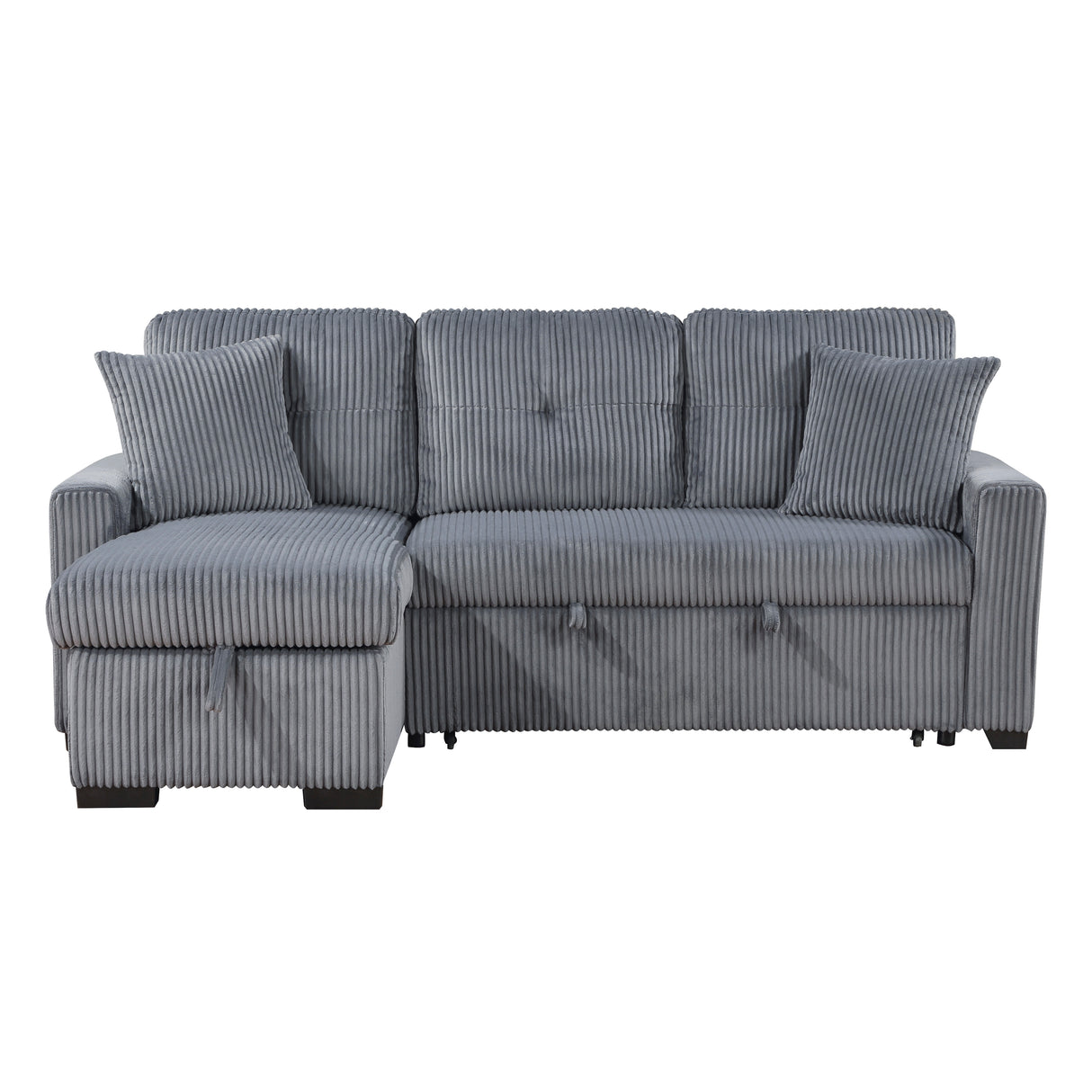 Rhett Dark Gray 3-Piece Reversible Sectional with Pull-out Bed and Hidden Storage from Homelegance - Luna Furniture