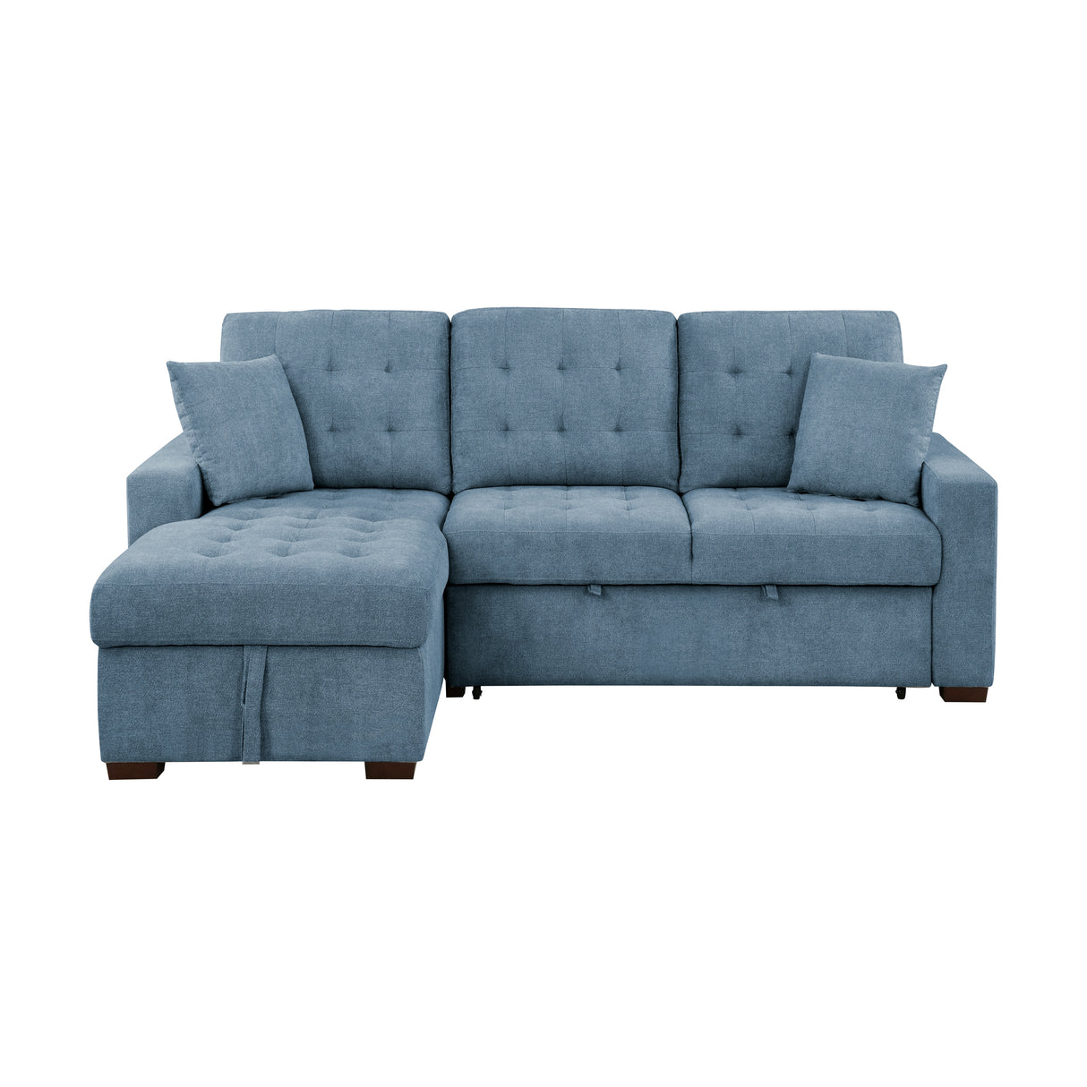 Waitsfield Blue 2-Piece Sectional with Left Chaise, Pull-out Bed and Hidden Storage from Homelegance - Luna Furniture