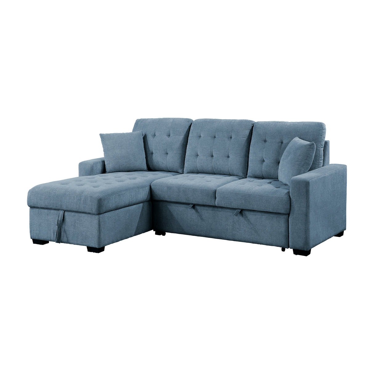 Waitsfield Blue 2-Piece Sectional with Left Chaise, Pull-out Bed and Hidden Storage from Homelegance - Luna Furniture