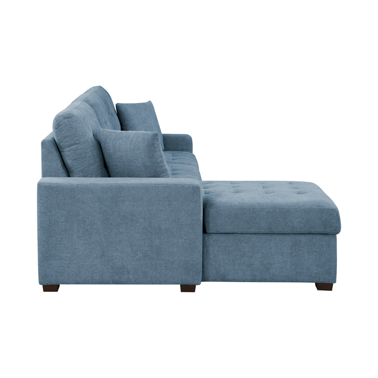 Waitsfield Blue 2-Piece Sectional with Left Chaise, Pull-out Bed and Hidden Storage from Homelegance - Luna Furniture