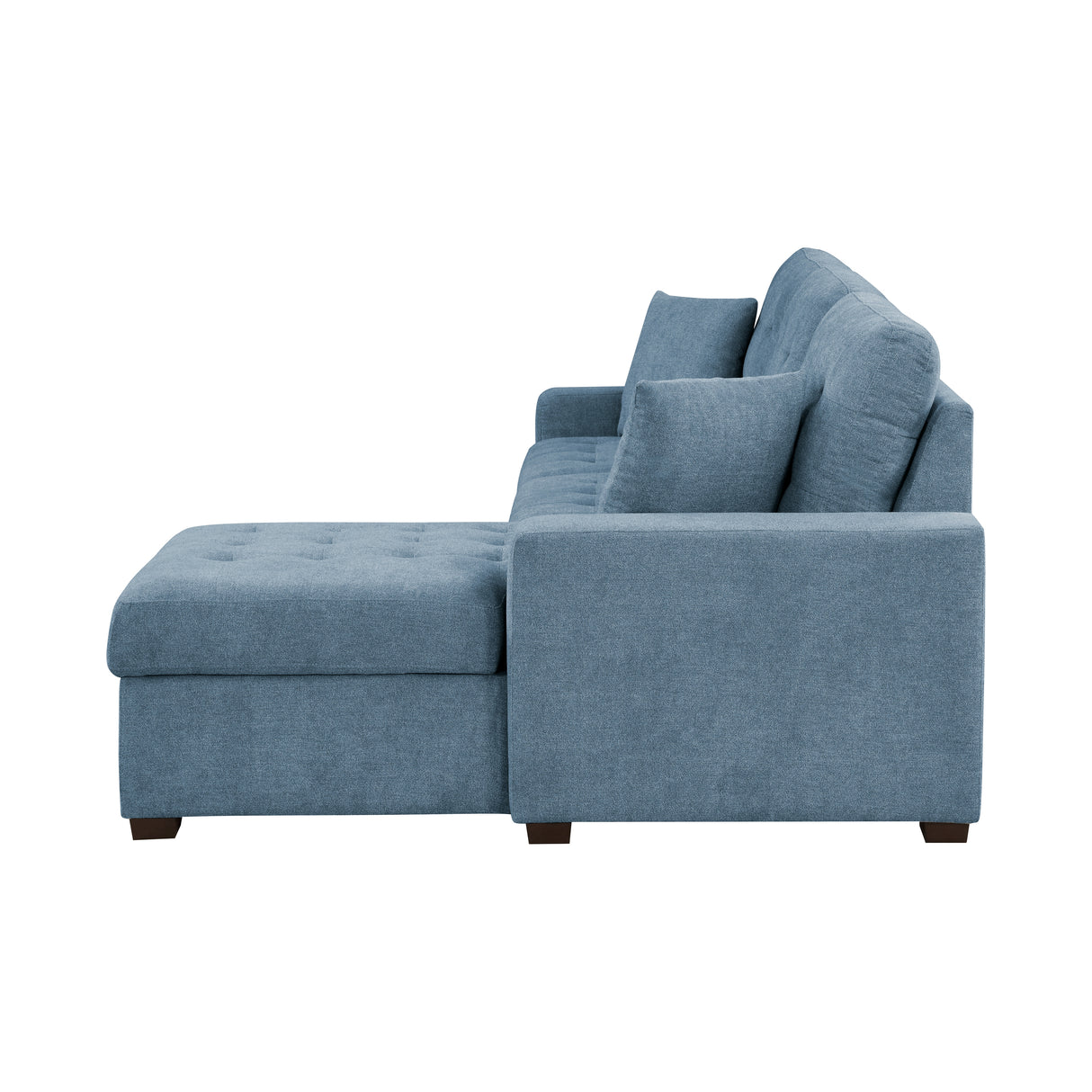 Waitsfield Blue 2-Piece Sectional with Right Chaise, Pull-out Bed and Hidden Storage from Homelegance - Luna Furniture