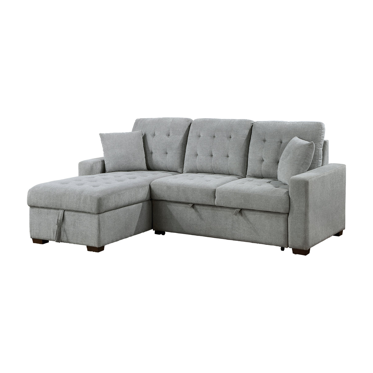 Waitsfield Gray 2-Piece Sectional with Left Chaise, Pull-out Bed and Hidden Storage from Homelegance - Luna Furniture