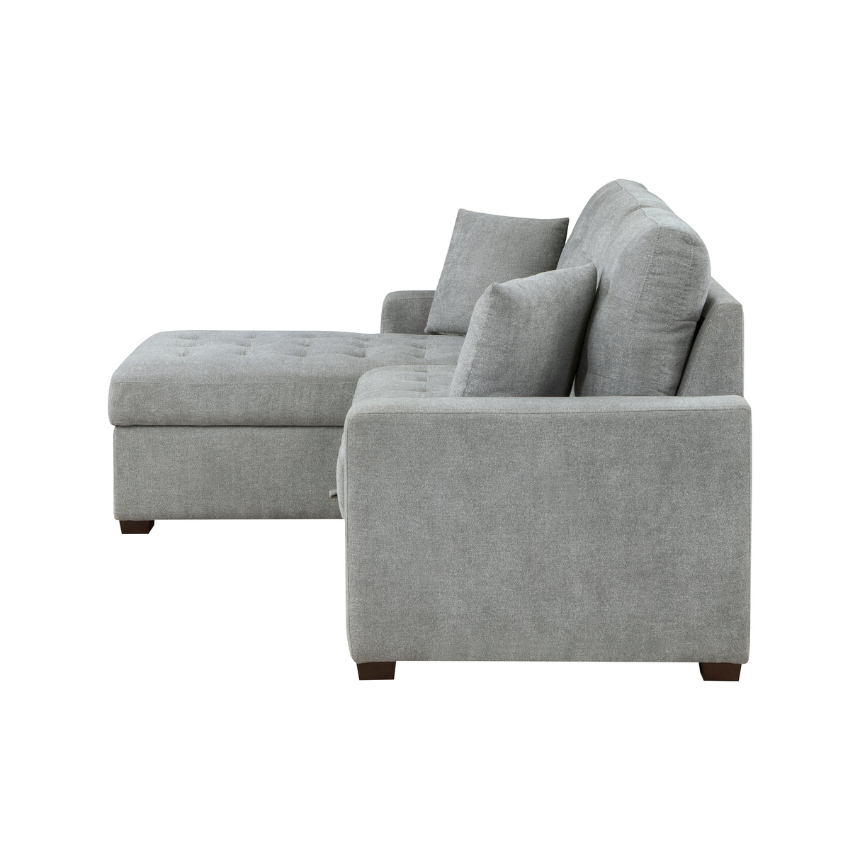Waitsfield Gray 2-Piece Sectional with Left Chaise, Pull-out Bed and Hidden Storage from Homelegance - Luna Furniture