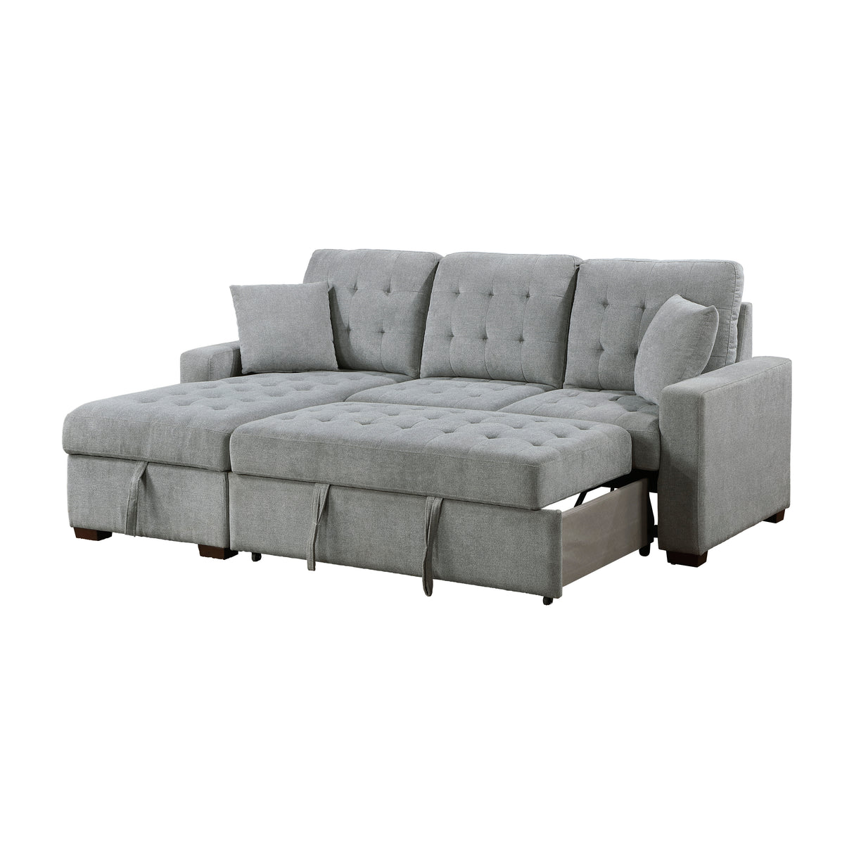Waitsfield Gray 2-Piece Sectional with Left Chaise, Pull-out Bed and Hidden Storage from Homelegance - Luna Furniture