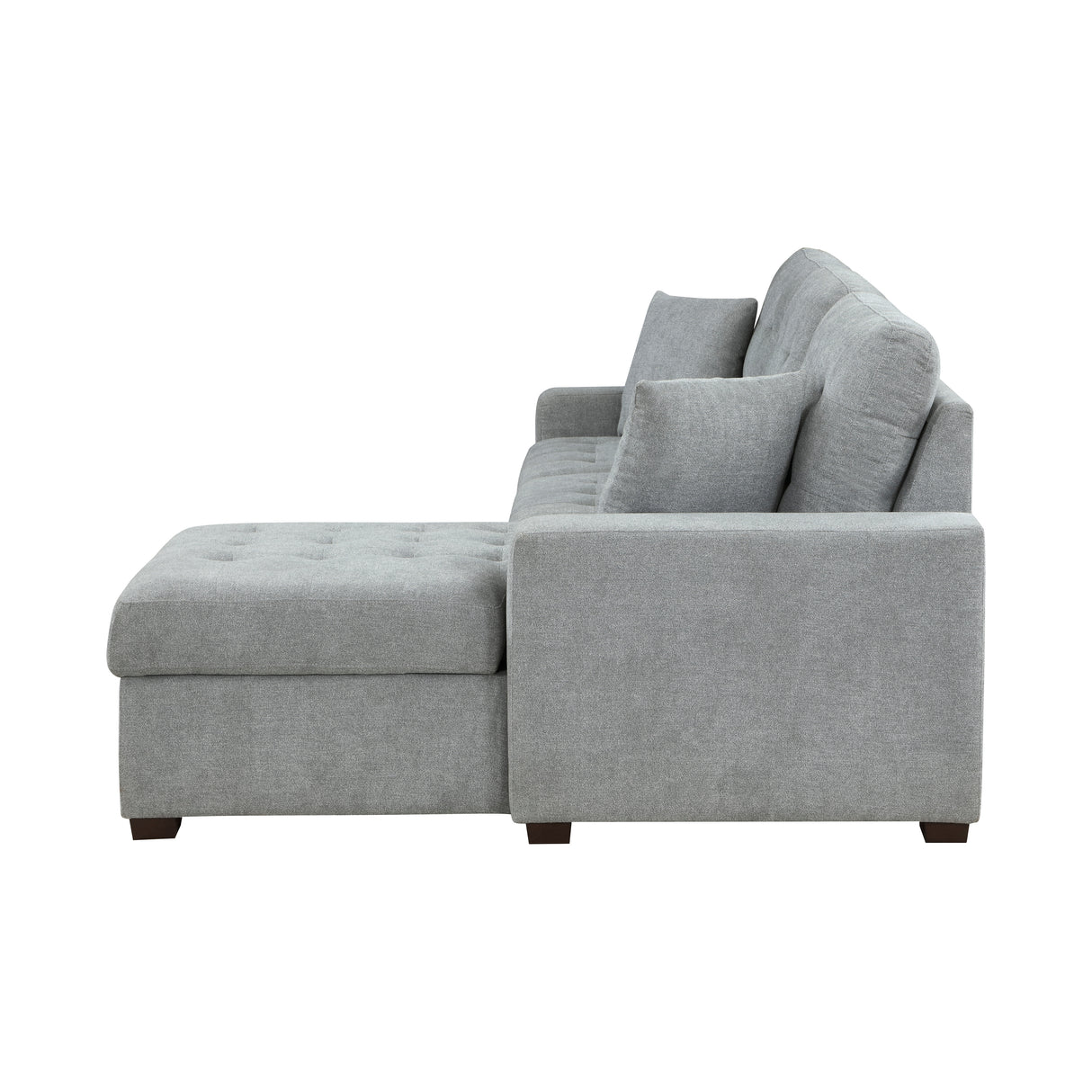 Waitsfield Gray 2-Piece Sectional with Right Chaise, Pull-out Bed and Hidden Storage from Homelegance - Luna Furniture