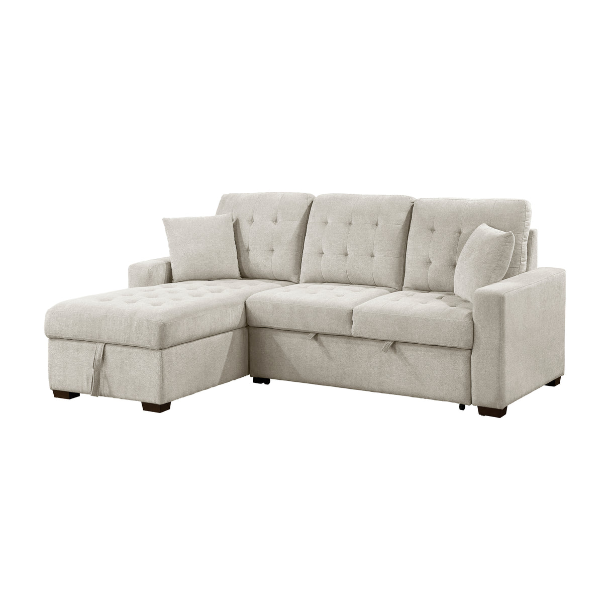 Waitsfield Sand 2-Piece Sectional with Left Chaise, Pull-out Bed and Hidden Storage from Homelegance - Luna Furniture