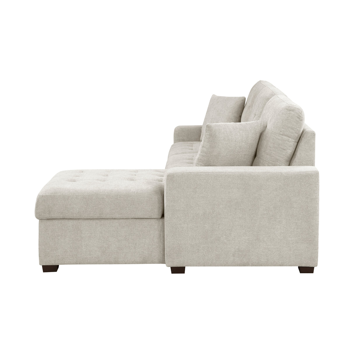 Waitsfield Sand 2-Piece Sectional with Right Chaise, Pull-out Bed and Hidden Storage from Homelegance - Luna Furniture