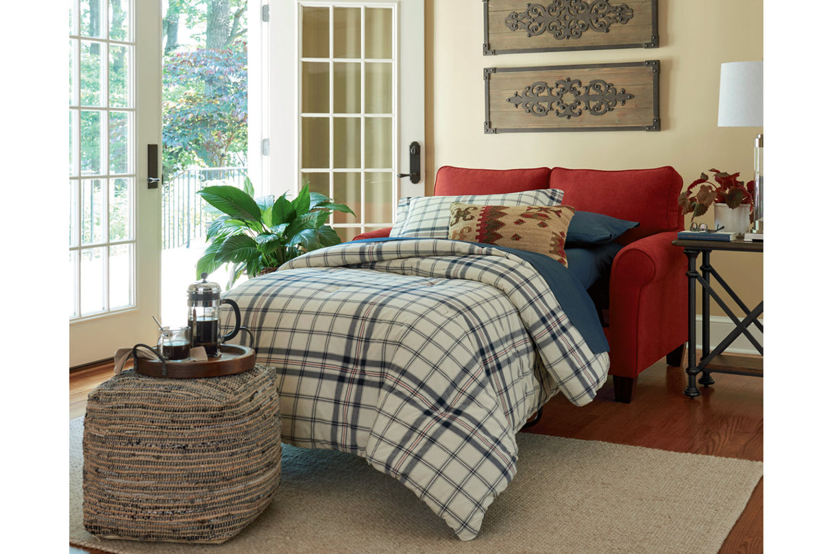 Absalom Denim Pouf from Ashley - Luna Furniture