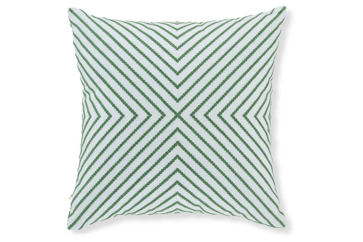 Bellvale Green/White Pillow from Ashley - Luna Furniture