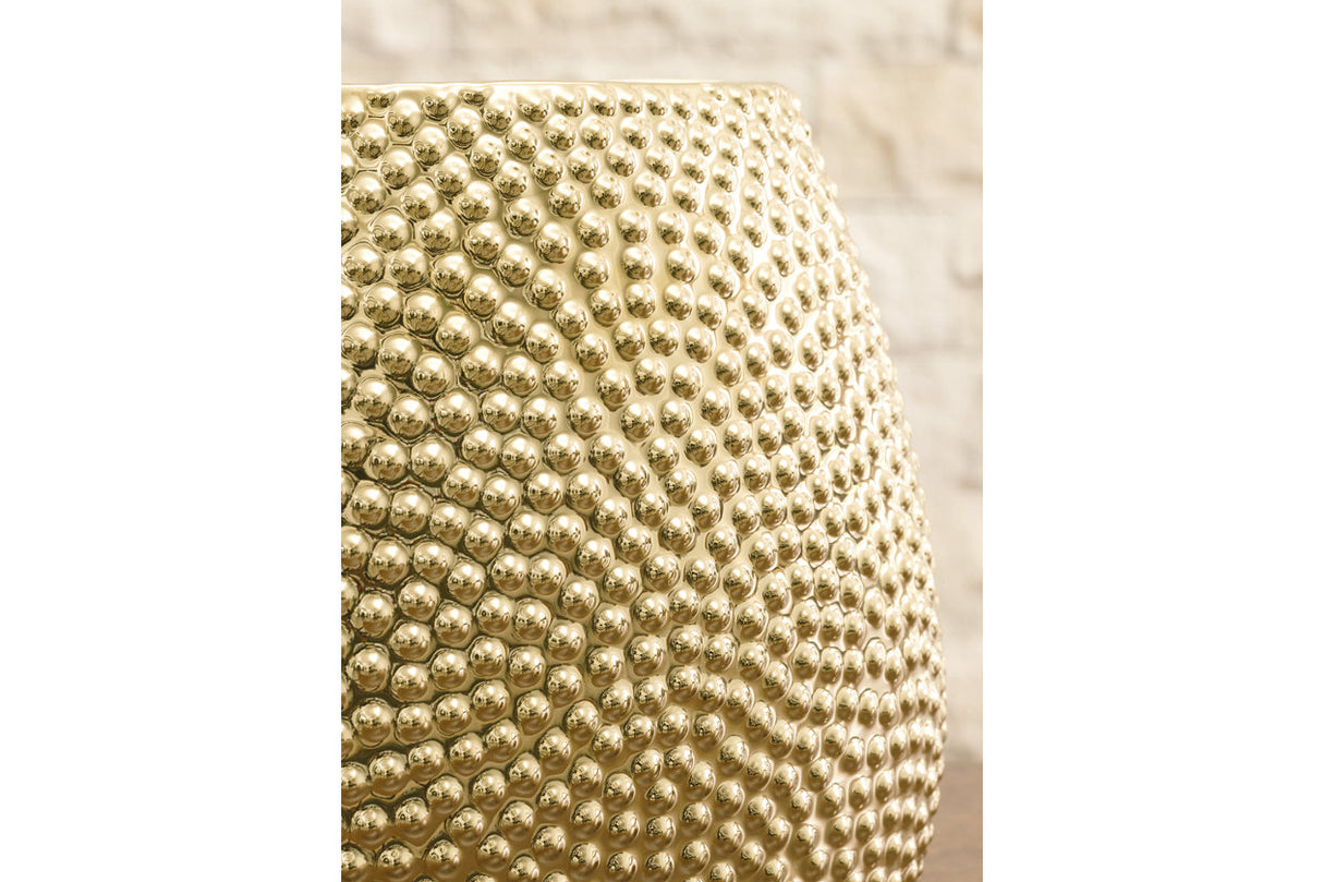 Efim Gold Finish Vase from Ashley - Luna Furniture