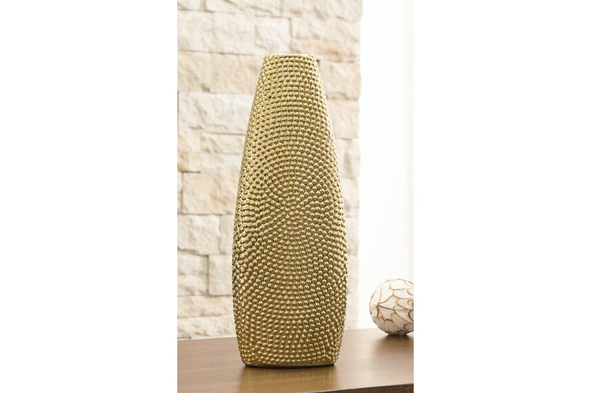 Efim Gold Finish Vase from Ashley - Luna Furniture