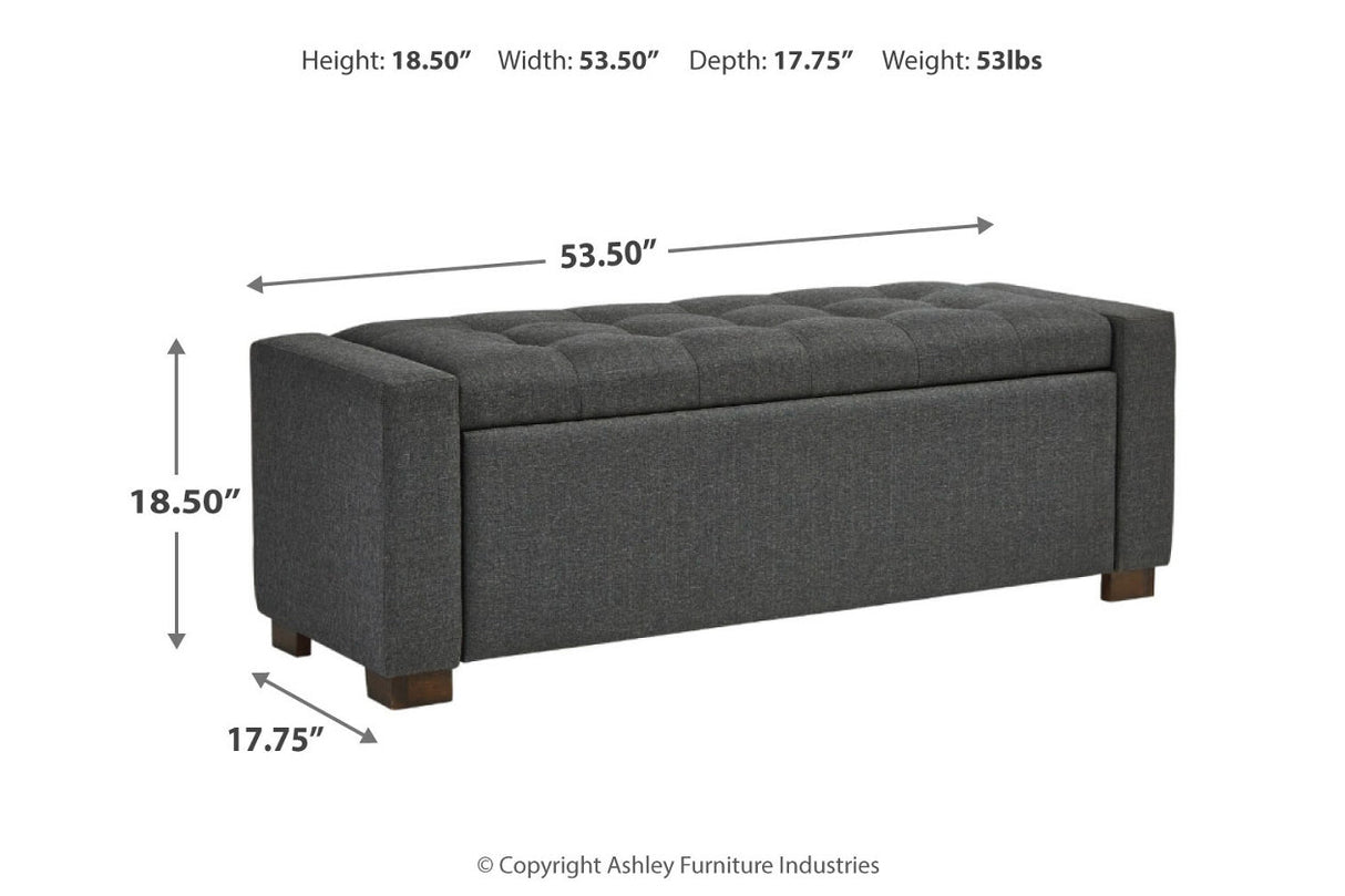 Cortwell Gray Storage Bench from Ashley - Luna Furniture