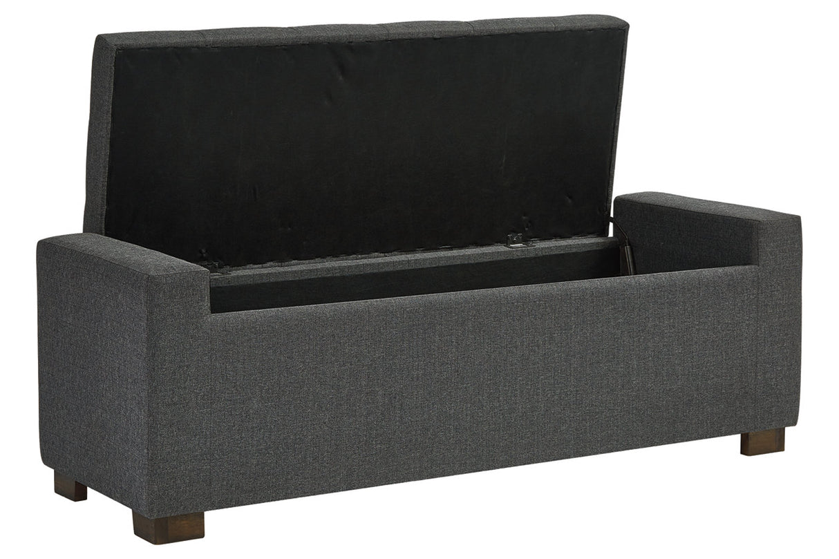 Cortwell Gray Storage Bench from Ashley - Luna Furniture