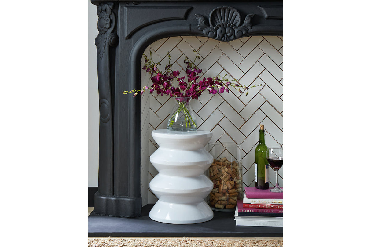 Lakiness White Stool from Ashley - Luna Furniture