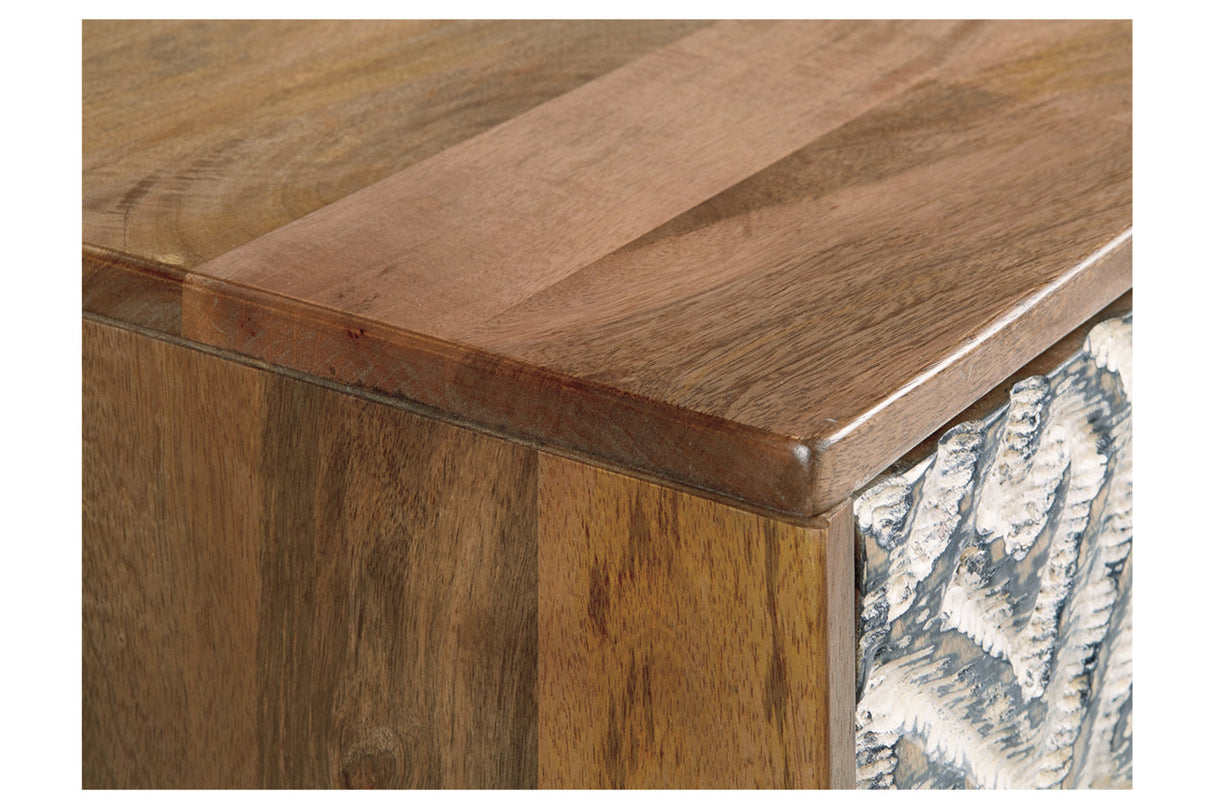 Kerrings Brown/Black/White Accent Cabinet from Ashley - Luna Furniture