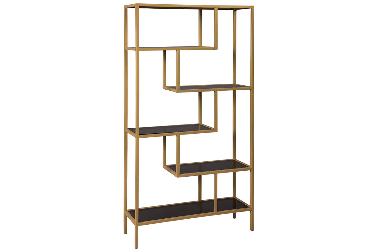 Frankwell Gold Finish Bookcase from Ashley - Luna Furniture