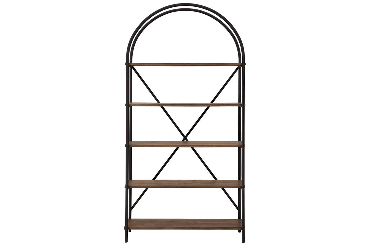 Galtbury Brown/Black Bookcase from Ashley - Luna Furniture