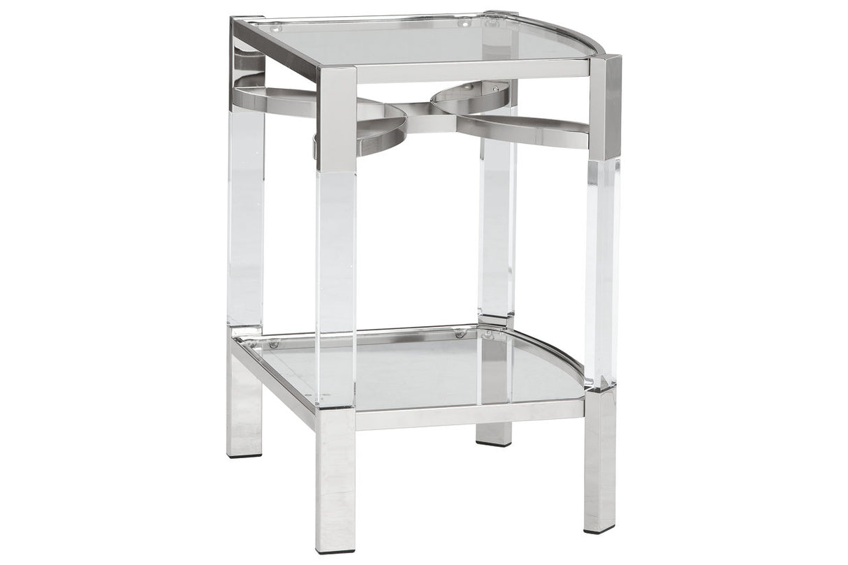 Chaseton Clear/Silver Finish Accent Table from Ashley - Luna Furniture