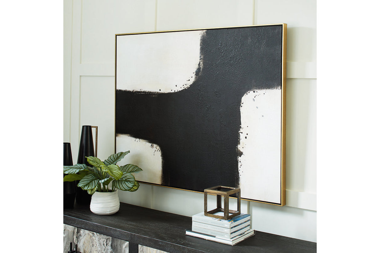 Reighlea Black/White Wall Art from Ashley - Luna Furniture