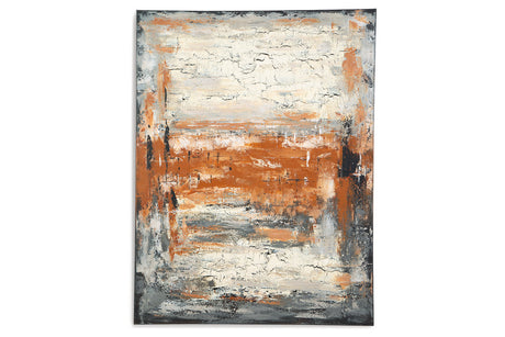 Carmely Gray/White/Orange Wall Art