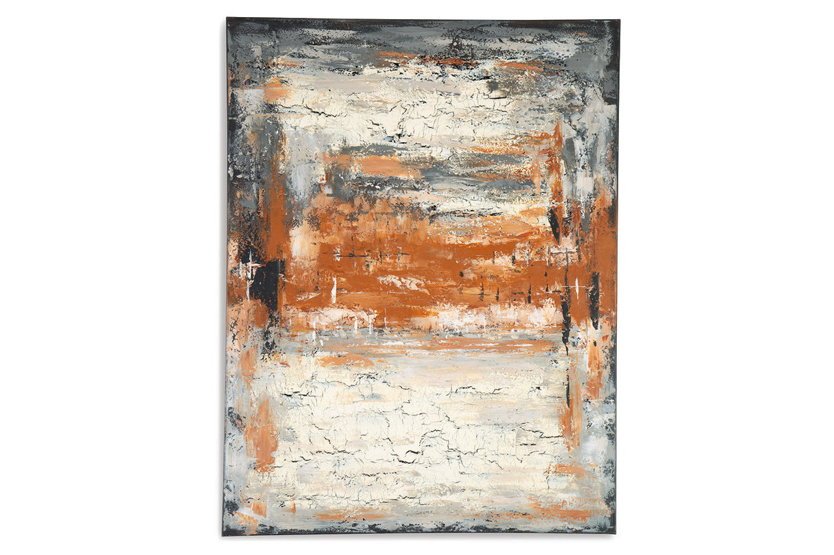 Carmely Gray/White/Orange Wall Art