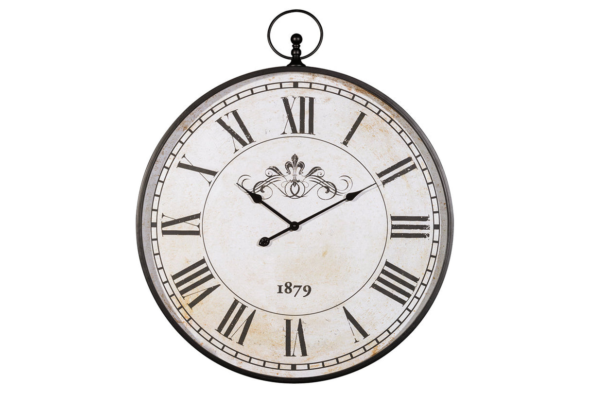 Augustina Antique Black Wall Clock from Ashley - Luna Furniture