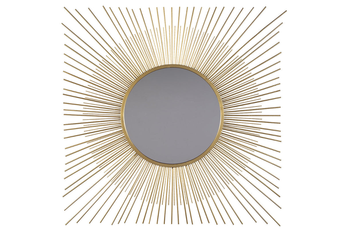 Elspeth Gold Finish Accent Mirror from Ashley - Luna Furniture