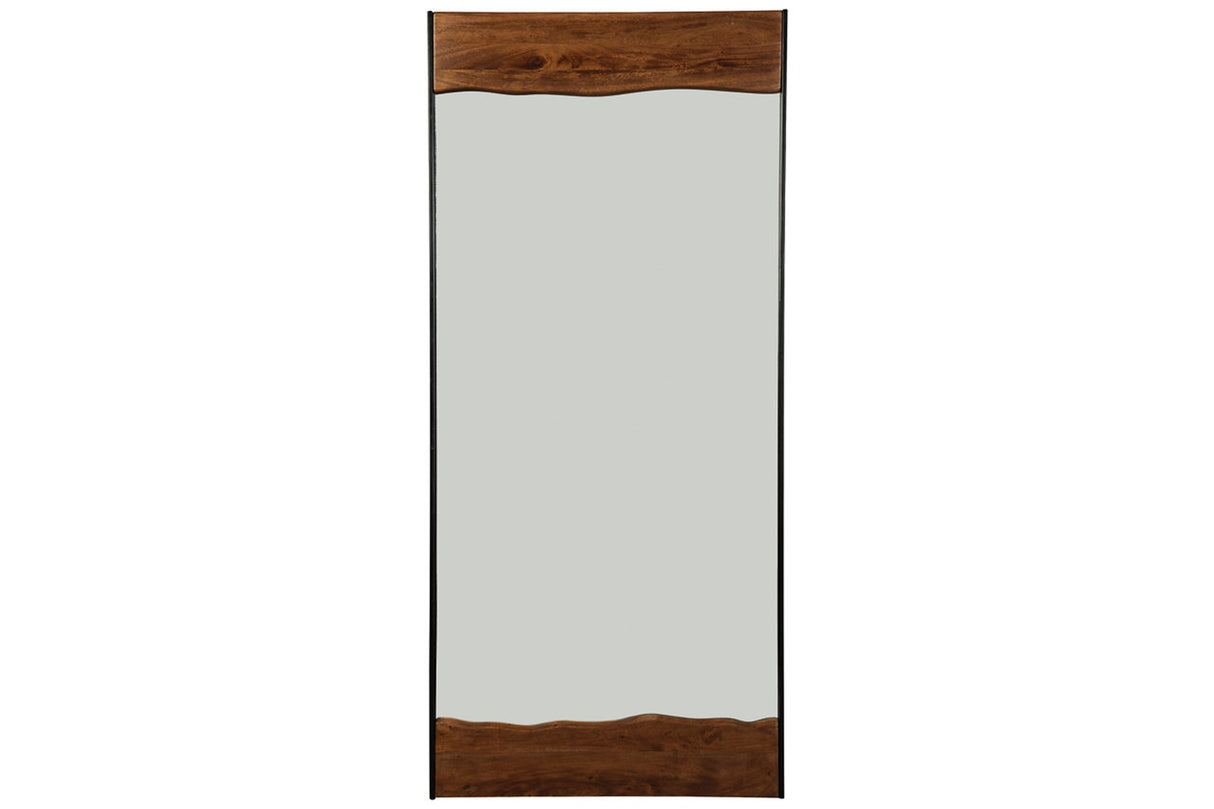 Panchali Brown/Black Floor Mirror from Ashley - Luna Furniture