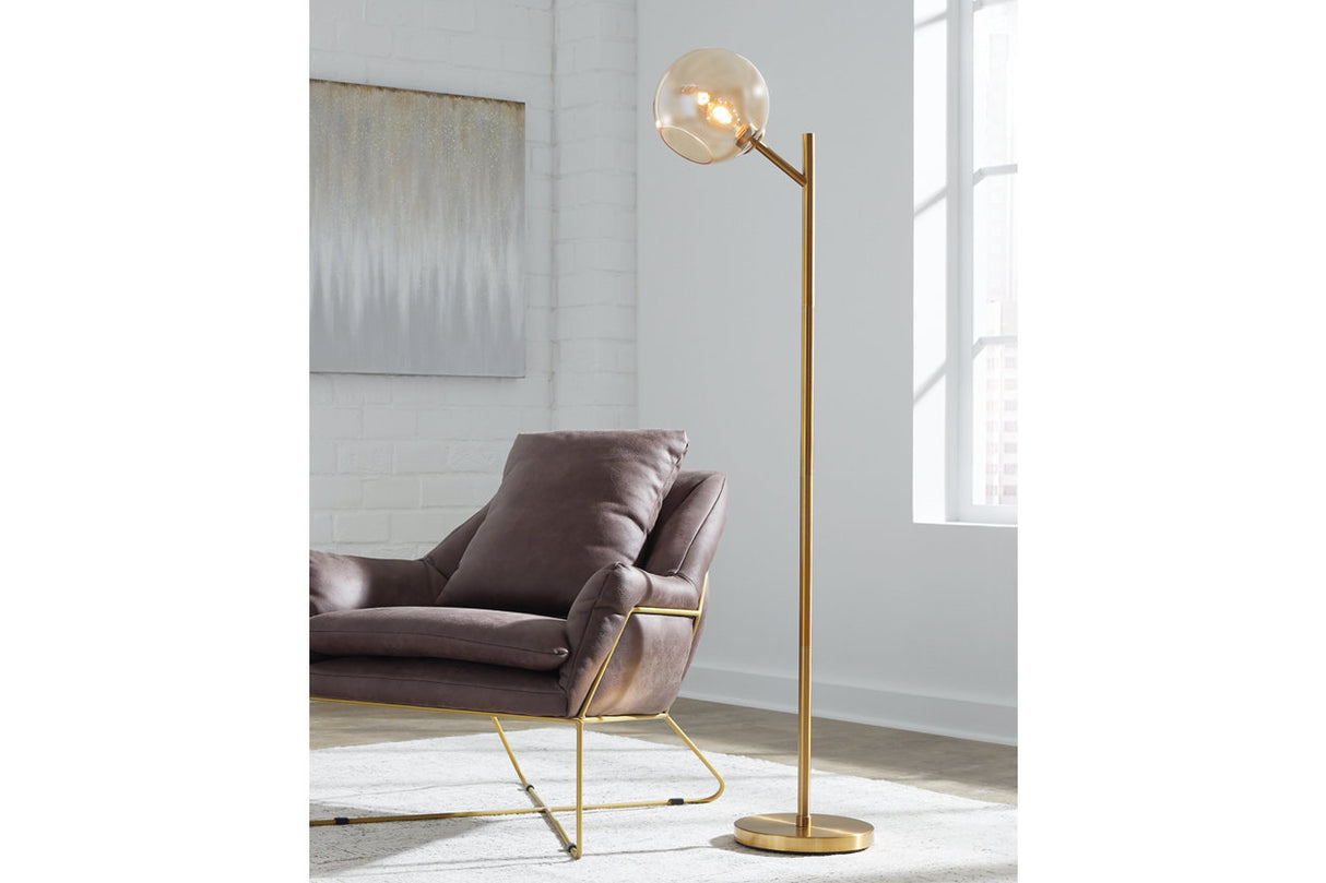 Abanson Amber/Gold Finish Floor Lamp from Ashley - Luna Furniture