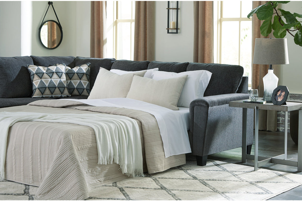 Abinger Smoke 2-Piece LAF Chaise Sleeper Sectional from Ashley - Luna Furniture