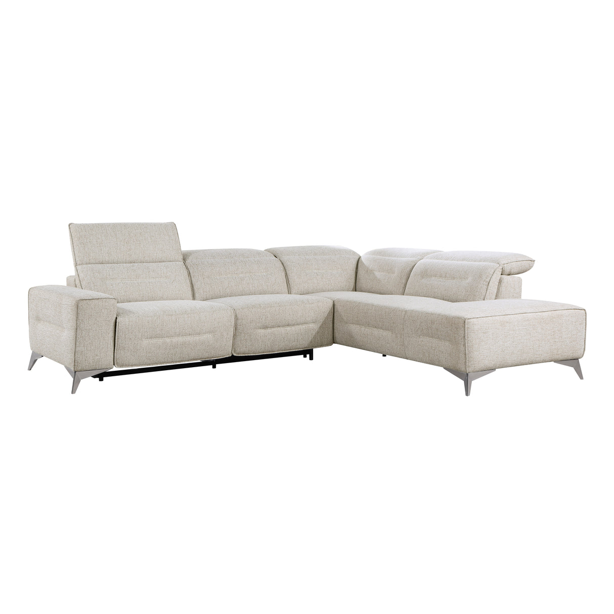 Adahlia Sand 2-Piece RAF Chaise Power Reclining Sectional from Homelegance - Luna Furniture