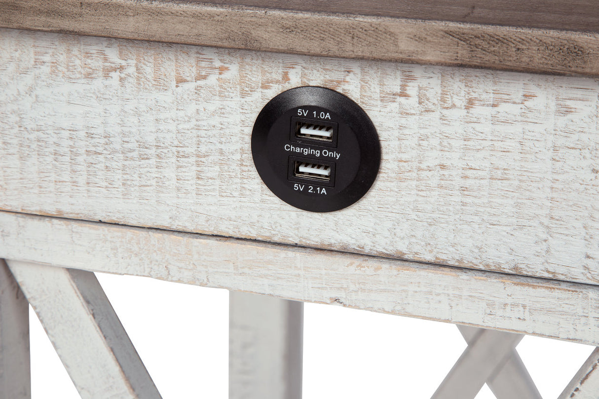 Adalane White/Gray Accent Table from Ashley - Luna Furniture